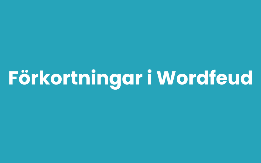 Förkortningar i Wordfeud